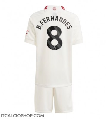 Manchester United Bruno Fernandes #8 Terza Maglia Bambino 2023-24 Manica Corta (+ Pantaloni corti)